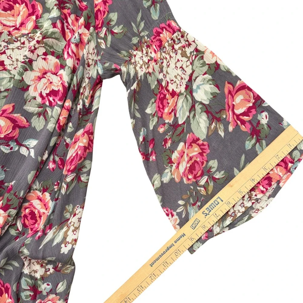 UMGEE Tunic Women LARGE Mini Dress Floral Bohemian Cottagecore Spring Party - Picture 9 of 10